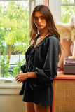 Ruffled V-Neck Romper - Greige Goods