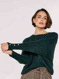 Ribbed Button Cuffed Sweater - Greige Goods