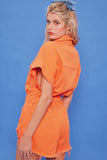 Distressed Color Denim Romper - Greige Goods