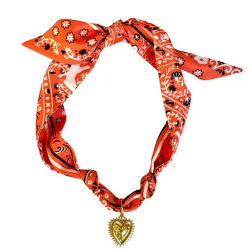 Orange Scarf Necklace - Greige Goods