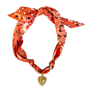 Orange Scarf Necklace