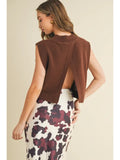 Ribbed Edge Sweater Vest Top
