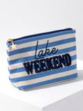 Lake Weekend Large Zip Pouch - Greige Goods