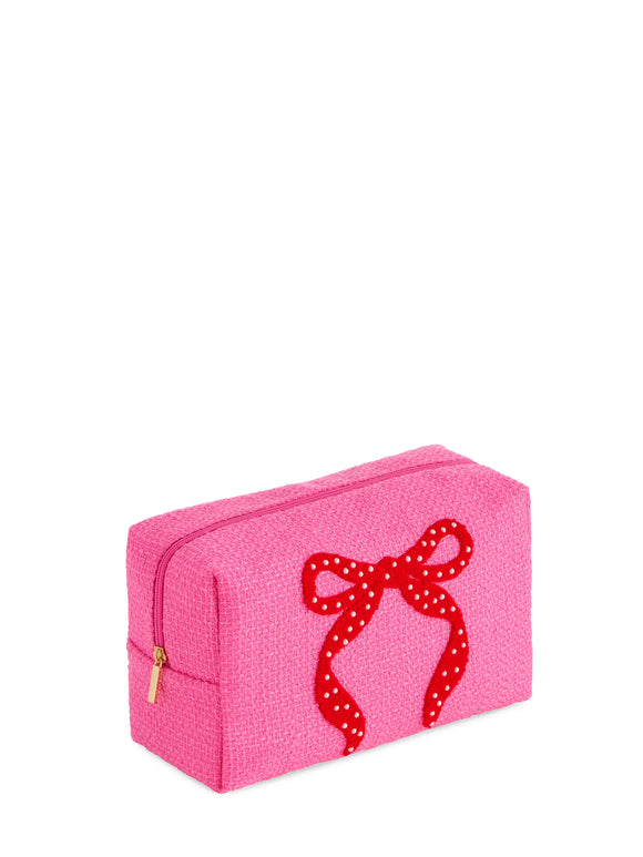 Bow Zip Up Pouch - Greige Goods
