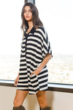 Stripe Print Airflow Oversize Romper