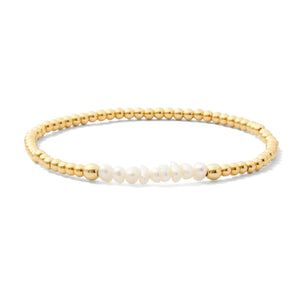 Pearl Accented Stretch Bracelet - Greige Goods