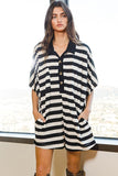 Stripe Print Airflow Oversize Romper