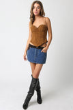Reese Suede Top - Greige Goods