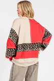 Leopard Patchwork Oversized Sweatshirt