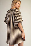 Puff-Sleeve Mini Dress - Greige Goods