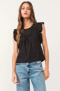 Anelia Petal Sleeve Top - Greige Goods