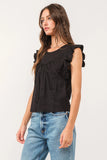 Anelia Petal Sleeve Top - Greige Goods