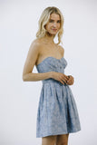 Rose Embossed A Line Mini Dress - Greige Goods