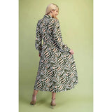 Zebra Print Midi Dress