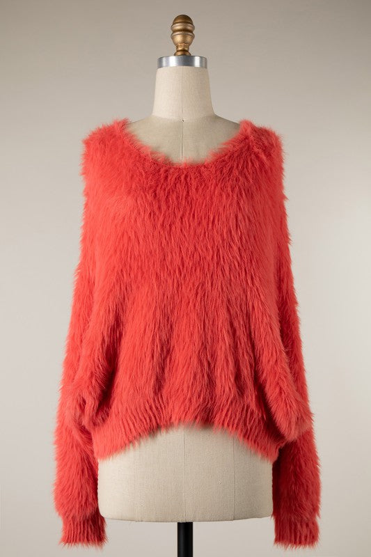 Eyelash Fuzzy Sweater