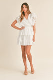 Embroidered Tiered MIni Dress - Greige Goods