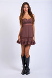 Sweetheart Neck Lace Trim Mini