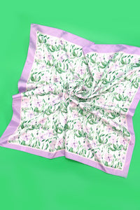 Floral Print Silk Bandana - Greige Goods