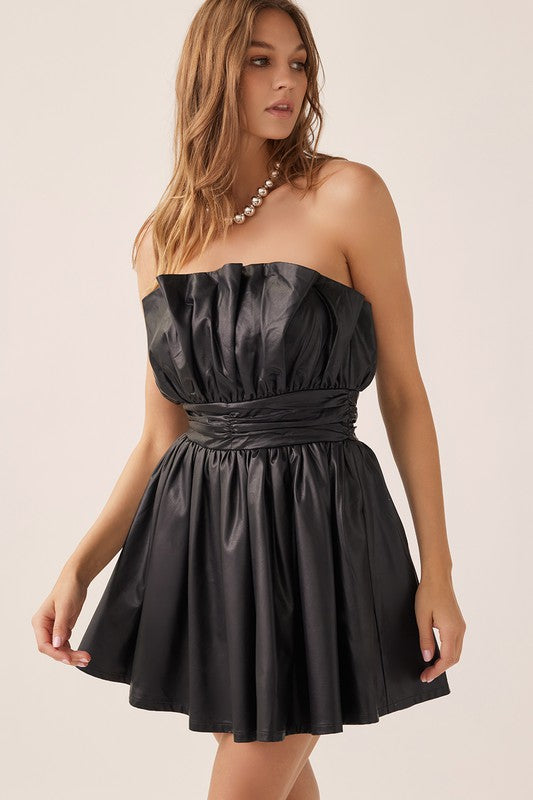 Off Shoulder Romantic Mini Dress - Greige Goods