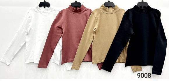 High Neck Smooth Long Sleeve - Greige Goods