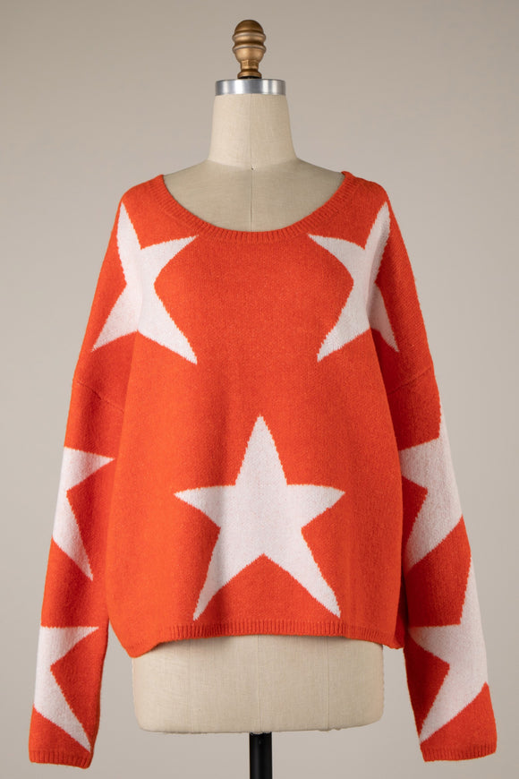 Star Pattern Sweater Crop Top - Greige Goods