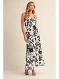 Floral Back Tie Maxi Dress - Greige Goods