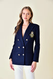 Crested Patch Blazer - Greige Goods