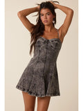 Denim Fit & Flare Mini Dress - Greige Goods