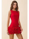 Floral 3D Rosette Hem Mini