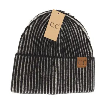 Contrasting Striped Beanie