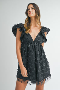 Butterfly Ruffle Dress - Greige Goods