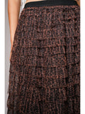 Leopard Tiered Ruffle Maxi Skirt - Greige Goods