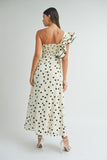 One Shoulder Polka Dot Maxi