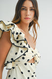 One Shoulder Polka Dot Maxi