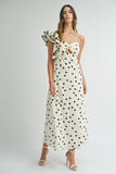 One Shoulder Polka Dot Maxi