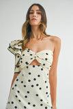 One Shoulder Polka Dot Maxi