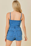 Cami Denim Romper - Greige Goods