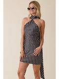 Polka Dot Scarf Mini Dress