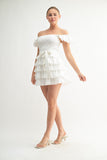 Ruffle Eyelet Mini Dress