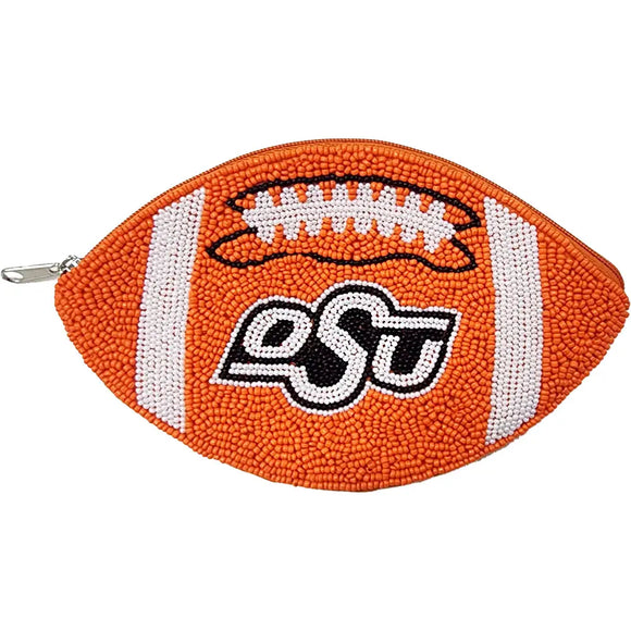 OSU Beaded Football Pouch