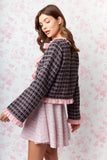 Tweed Cardigan W/ Bows