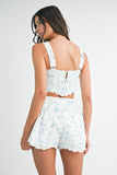 Scalloped Embroidered Cropped Set - Greige Goods