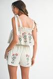 Tie Shoulder Top and Short Set