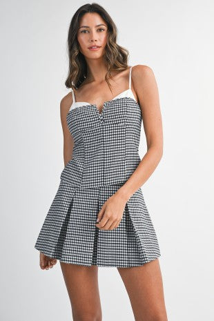 Gingham Top & Mini Skirt Set