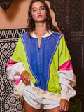 Colorblock Zip Up Jacket - Greige Goods