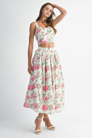Floral Top & Skirt Set