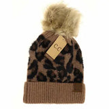 Leopard Pom Beanie
