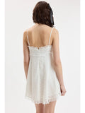 Embroidered Lace Swing Mini Dress - Greige Goods