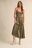 Suede Corset Midi Dress - Greige Goods