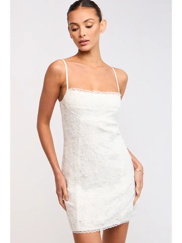 Eyelet Floral Embroidered Mini